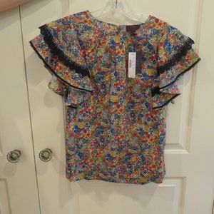 J. Crew Liberty Floral Margaret Annie Cotton Poplin Blouse  NWT
